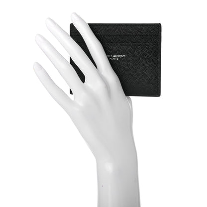 Saint Laurent Grain De Poudre Card Case Black 2 of 8