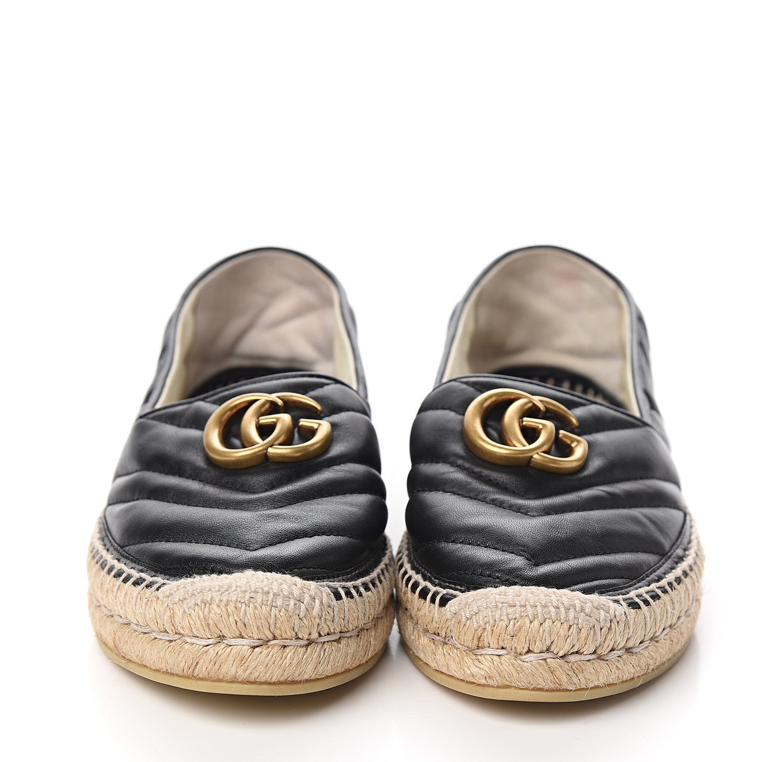 Gucci Nappa Matelasse GG Marmont Espadrilles 38.5 Black 2 of 9