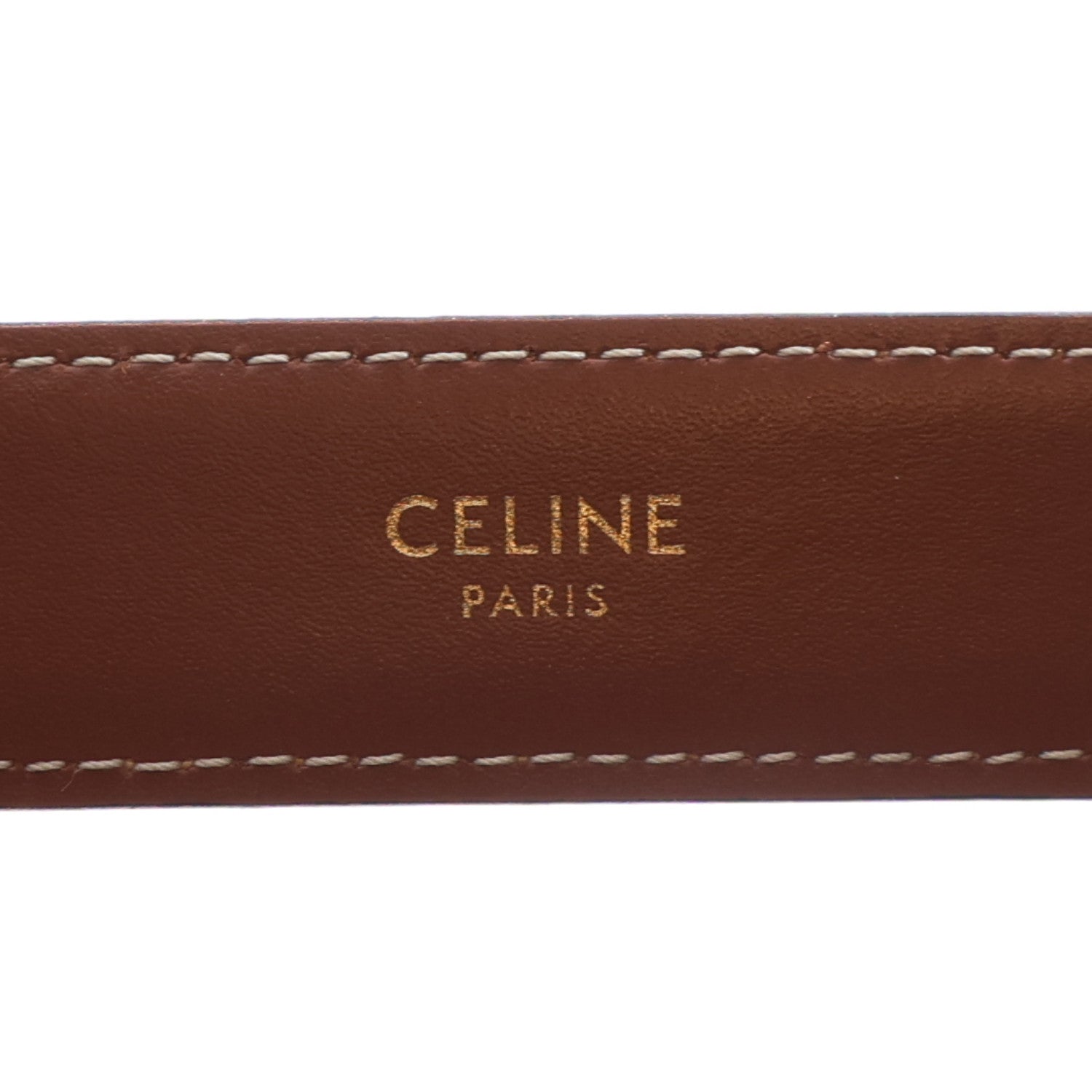 Celine Box Calfskin Medium 25mm Triomphe Belt 90 36 Tan 5 of 6