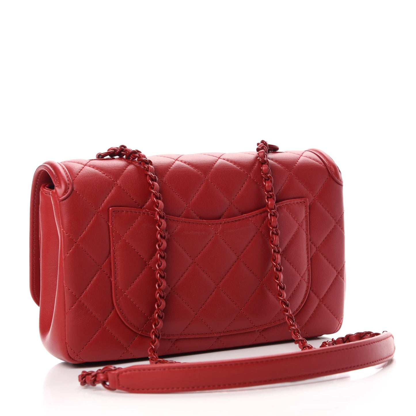 Lambskin Quilted Small CC Filigree Flap Dark Red