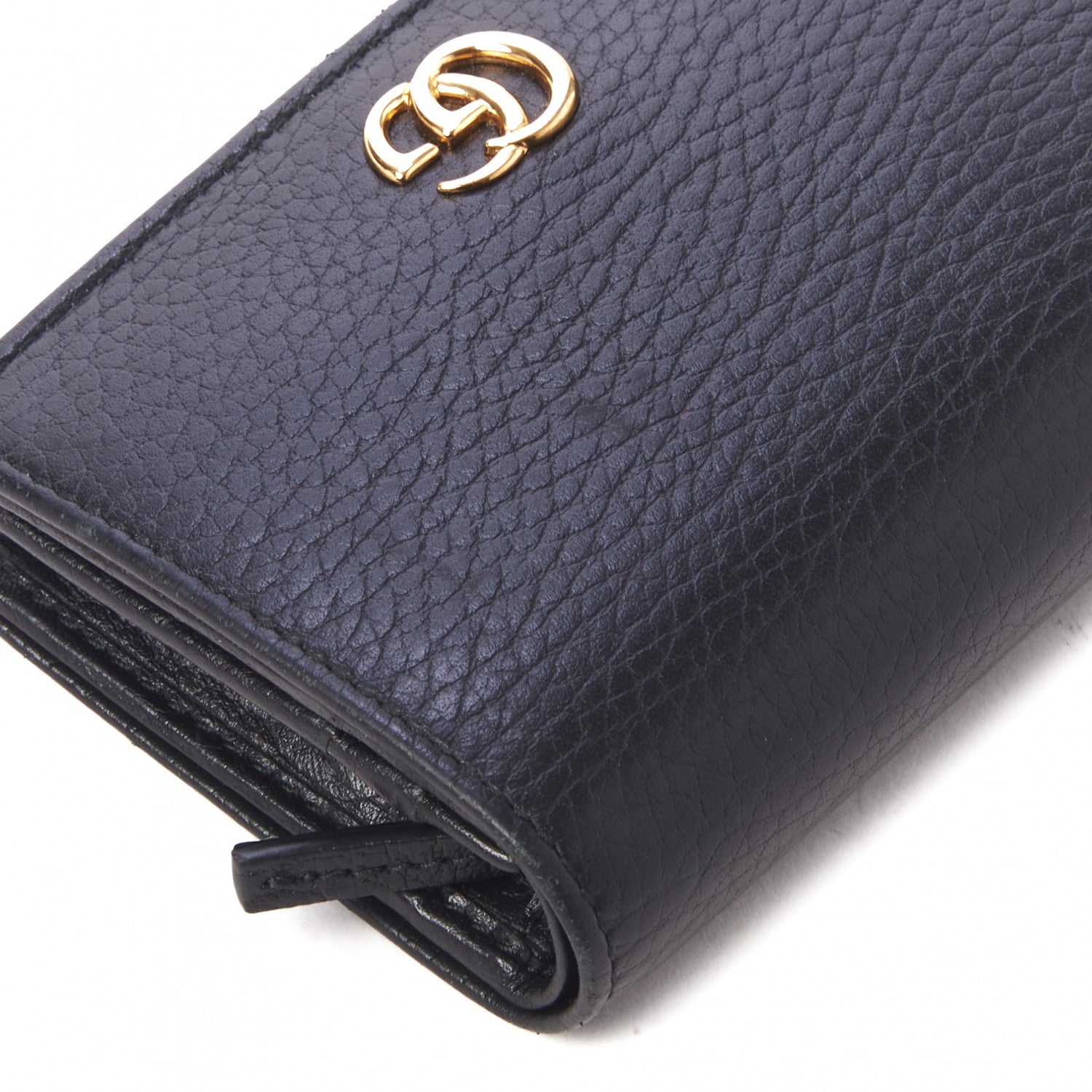 Gucci Pebbled Calfskin GG Marmont Card Case Black 6 of 8