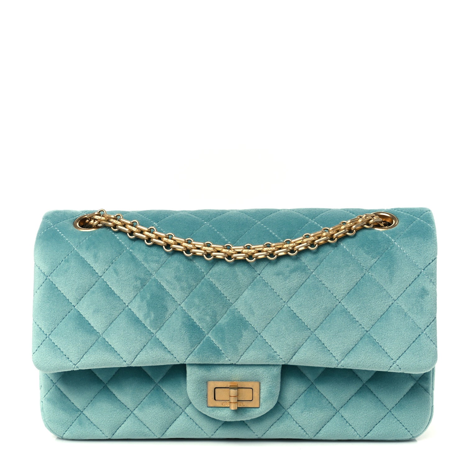 Chanel Velvet Quilted 2.55 Reissue 225 Flap Light Blue 1 of 11