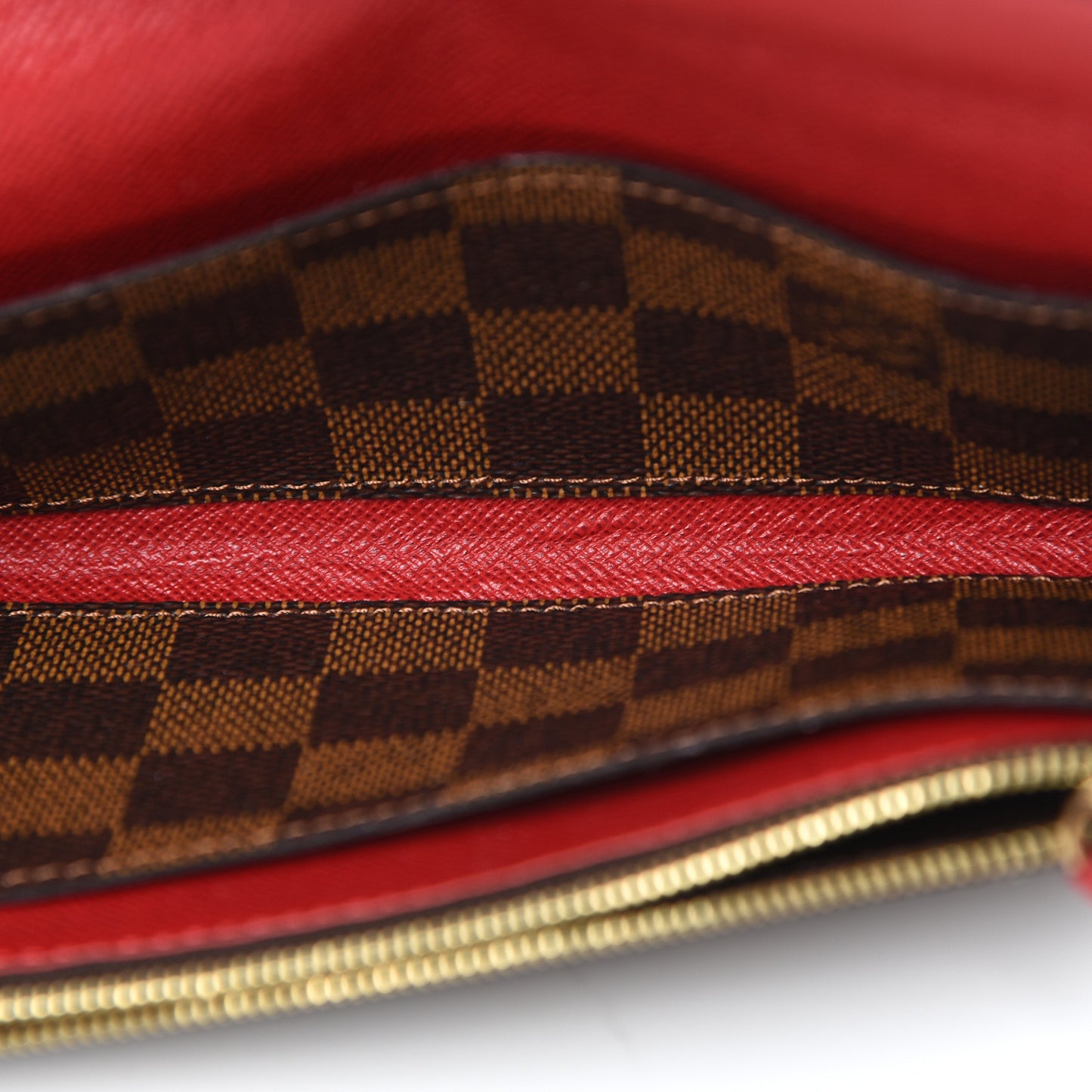 Damier Ebene Emilie Wallet Red