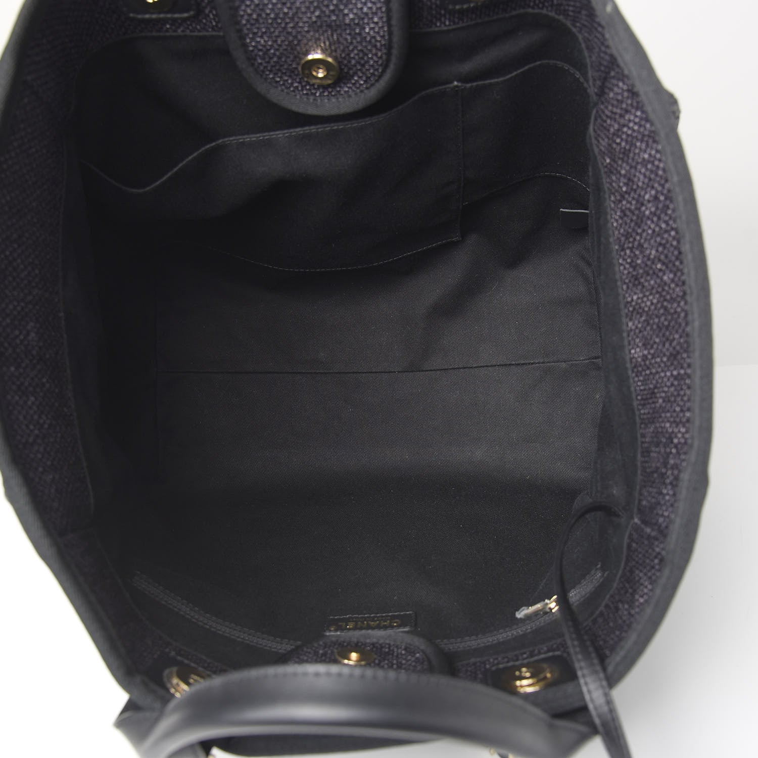 Chanel Woven Straw Raffia Medium Deauville Tote Black 4 of 9