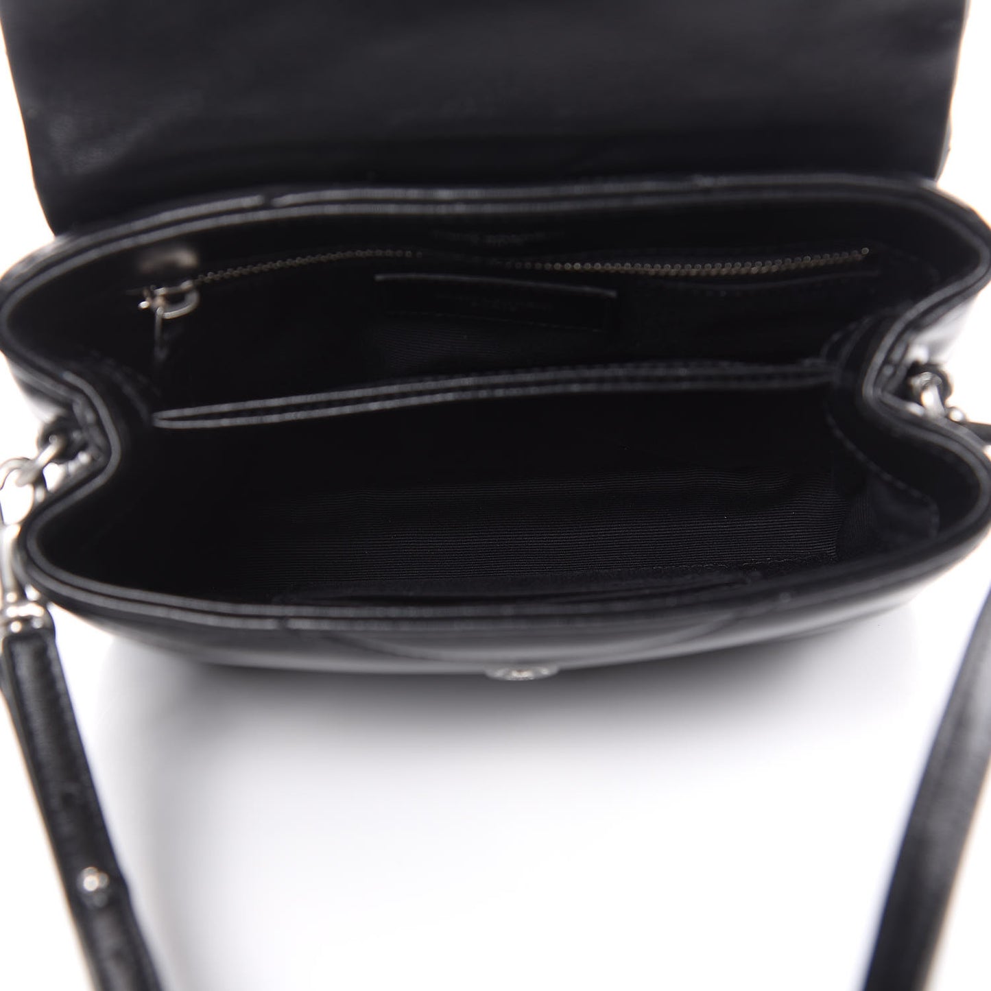 Calfskin Y Quilted Monogram Toy Loulou Crossbody Bag Black