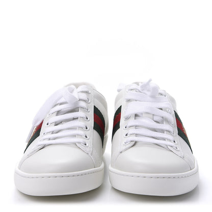 Gucci Calfskin Ayers Bee Embroidered Womens Ace Sneakers 35 White Green 2 of 10