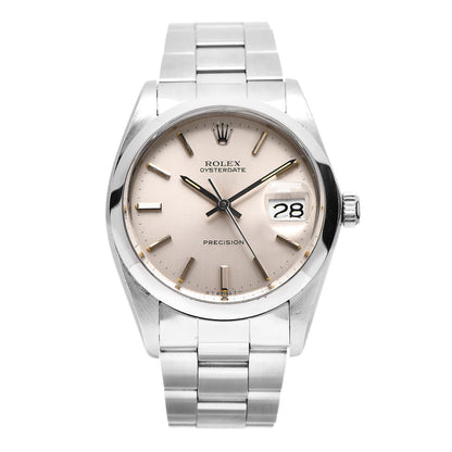 Rolex Stainless Steel 34mm Oysterdate Precision Watch Silver 6694 1 of 8