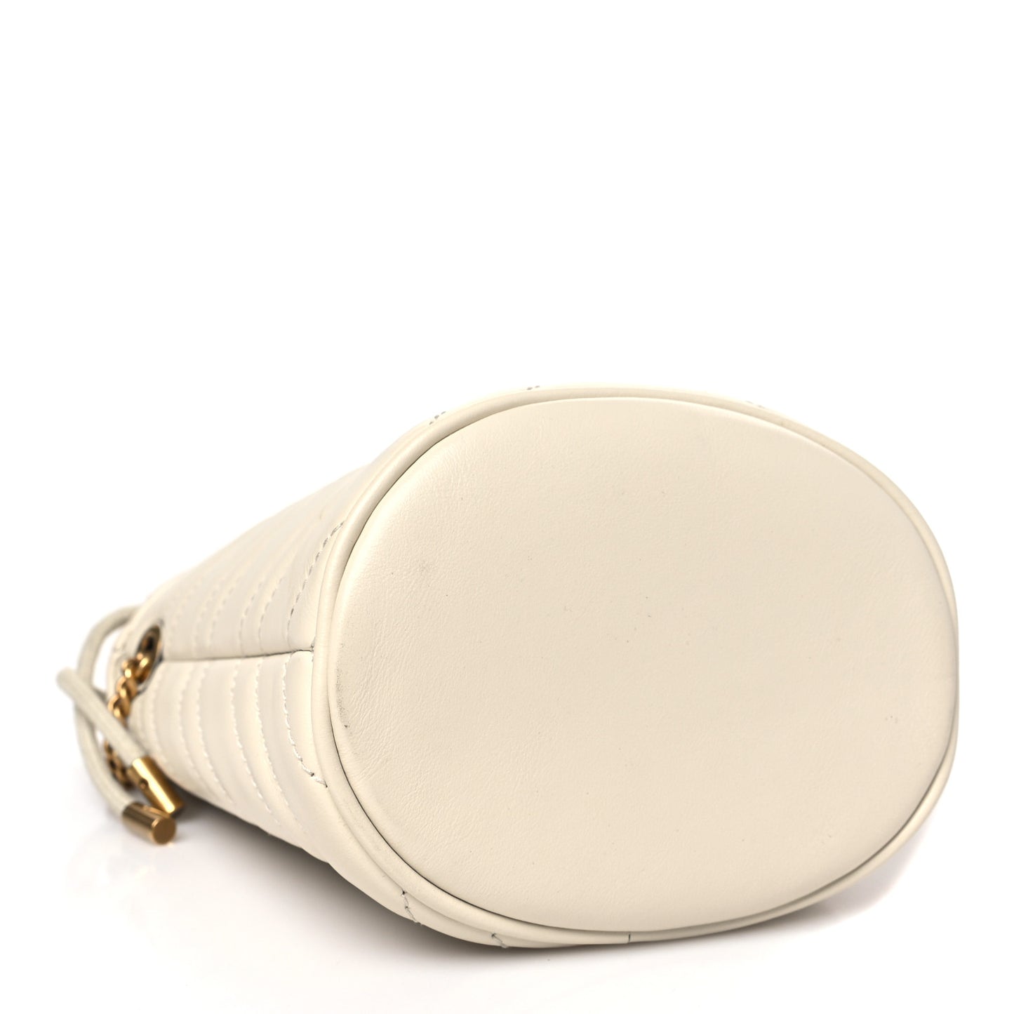 Calfskin Matelasse Mini GG Marmont 2.0 Bucket Bag White