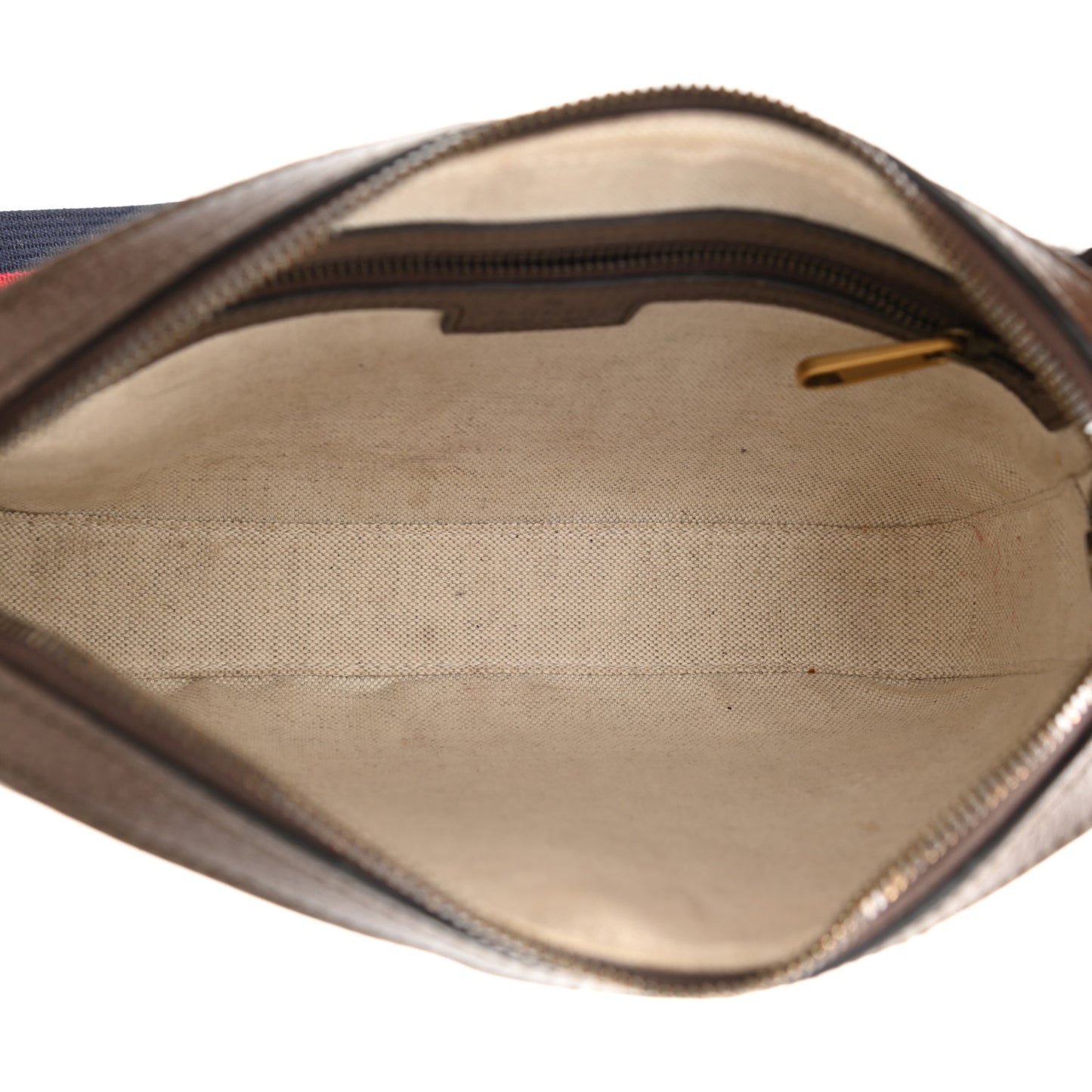 GG Supreme Monogram Textured Dollar Calfskin Web Ophidia Wristlet Shoulder Bag Beige Ebony New Acero