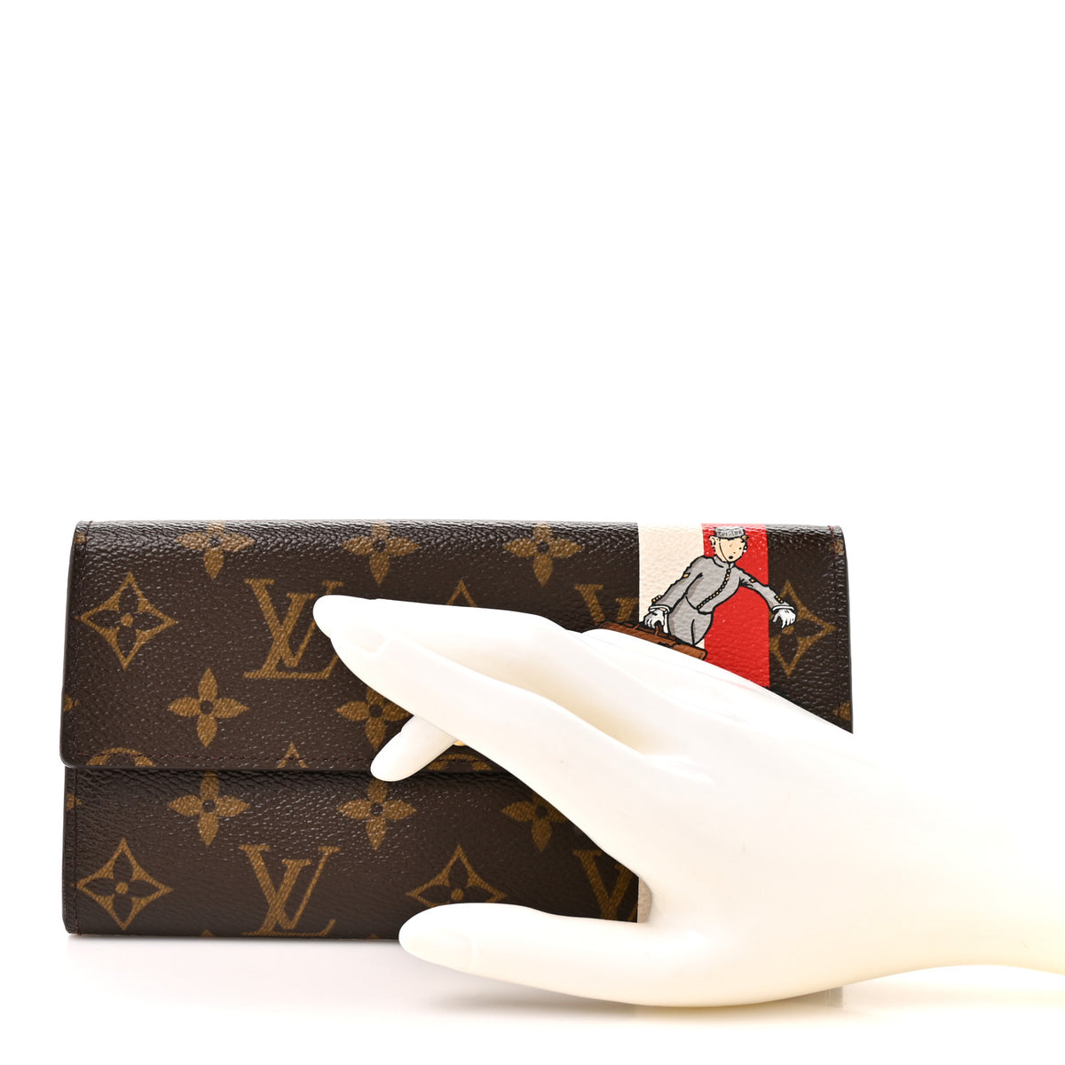 Louis Vuitton Monogram Groom Sarah Wallet Red 2 of 9