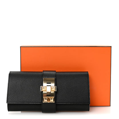 Hermes Chevre Mysore Medor 23 Clutch Black 7 of 7