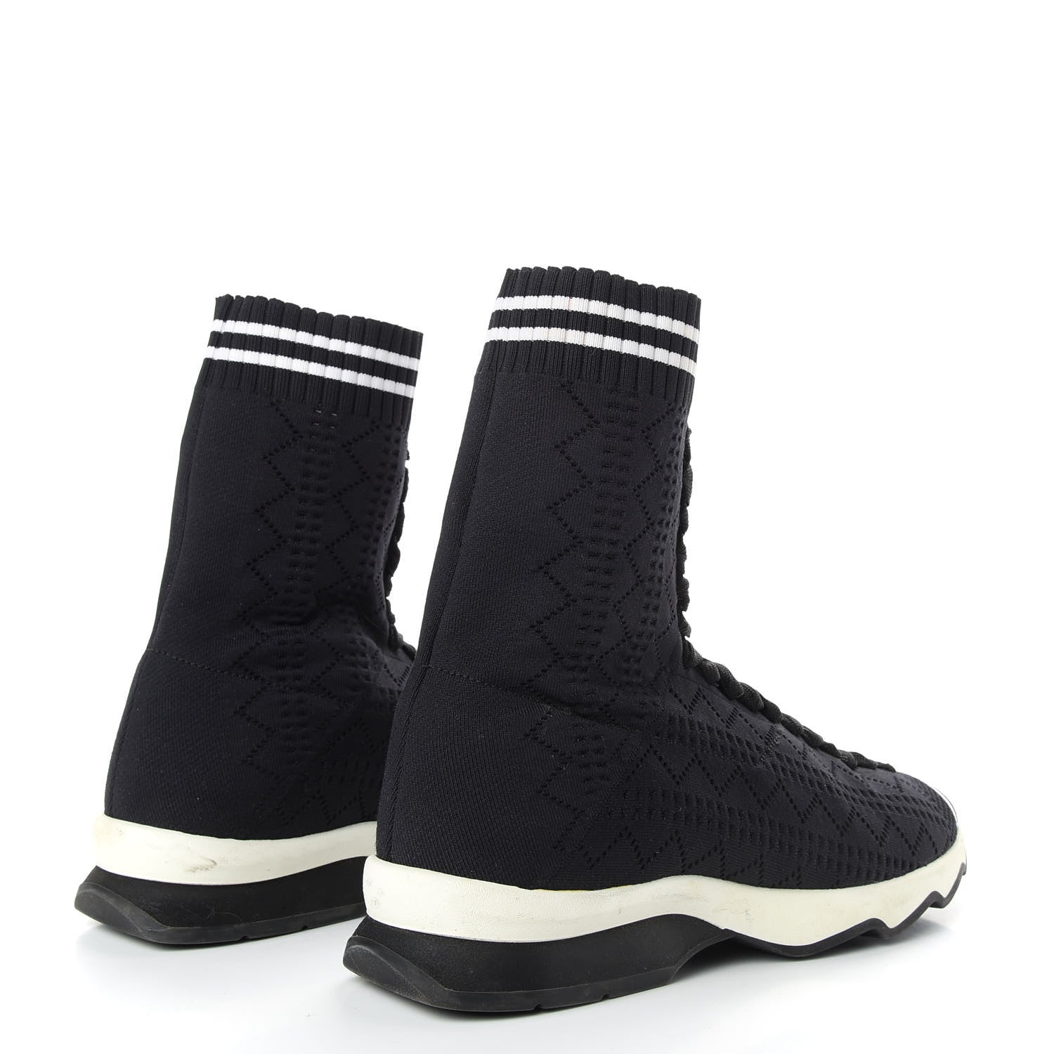 Fendi Stretch Knit Womens Sock Sneakers 37 Black 4 of 9