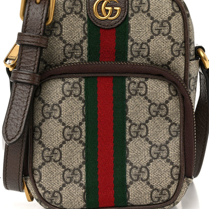 Gucci GG Supreme Monogram Web Mini Ophidia Double Zip Messenger Bag Beige New Acero 8 of 12