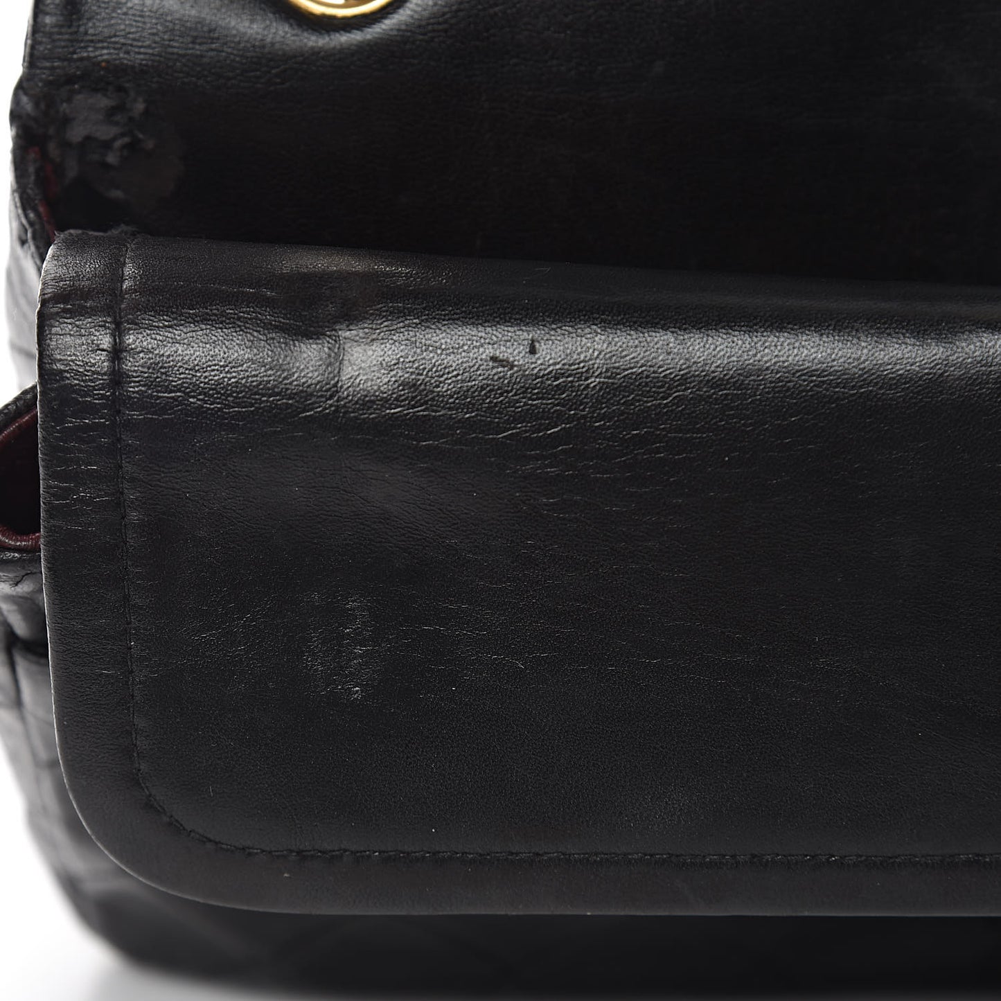Lambskin Medium Single Flap Black