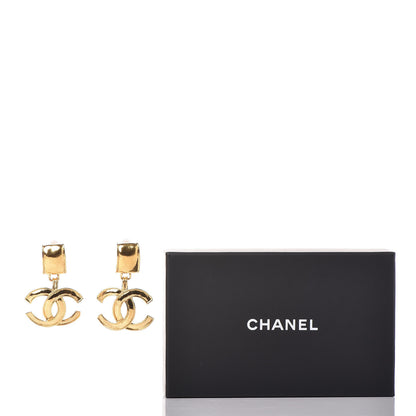 Chanel CC Large Drop Clip On Earrings Gold 5 of 5