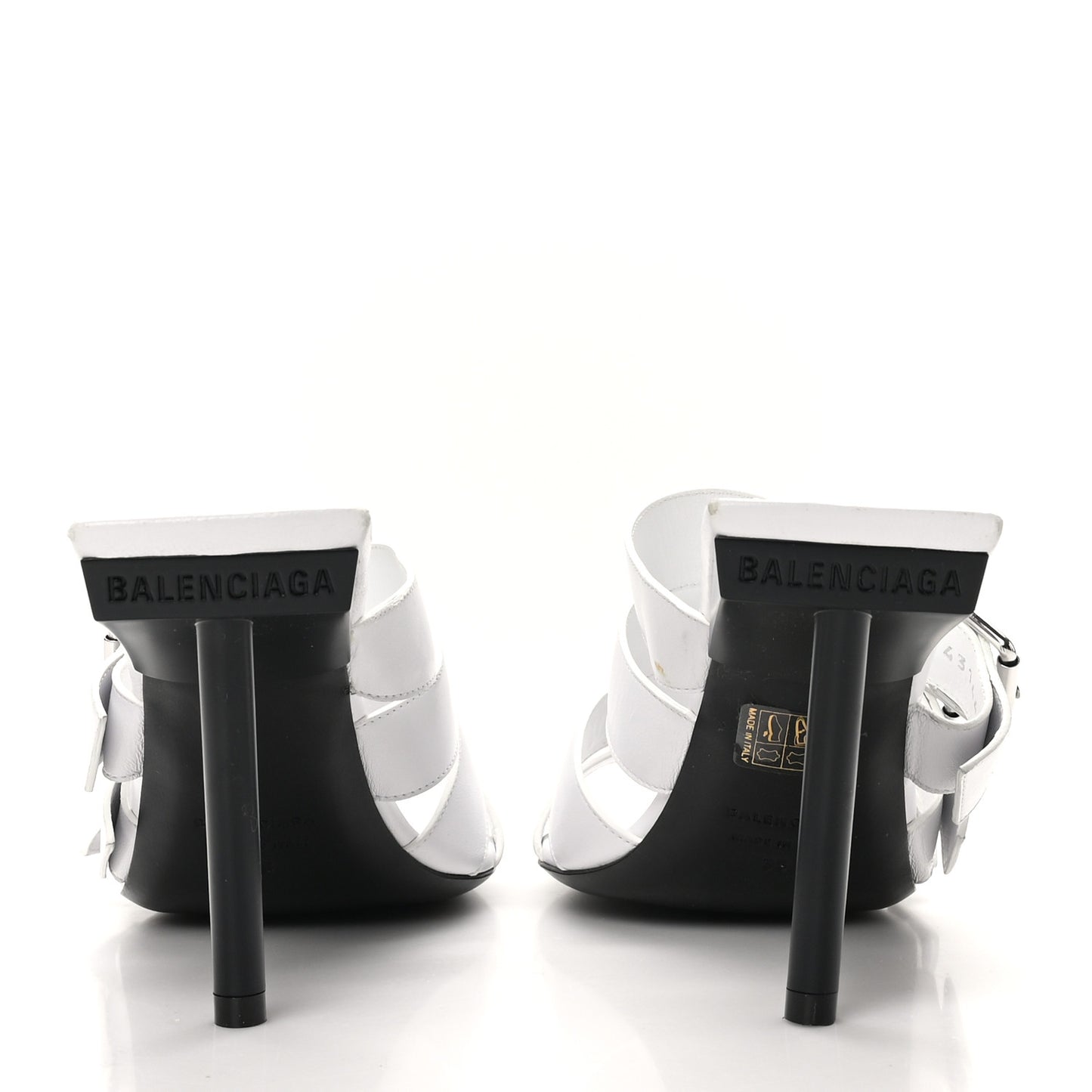 Shiny Sheepskin Bluckle K 80mm Sandals 38 White