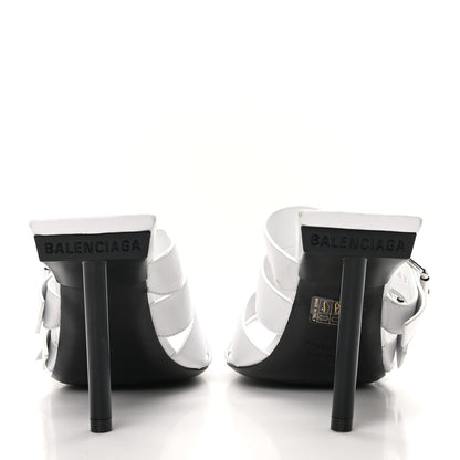 Balenciaga Shiny Sheepskin Bluckle K 80mm Sandals 38 White 6 of 10