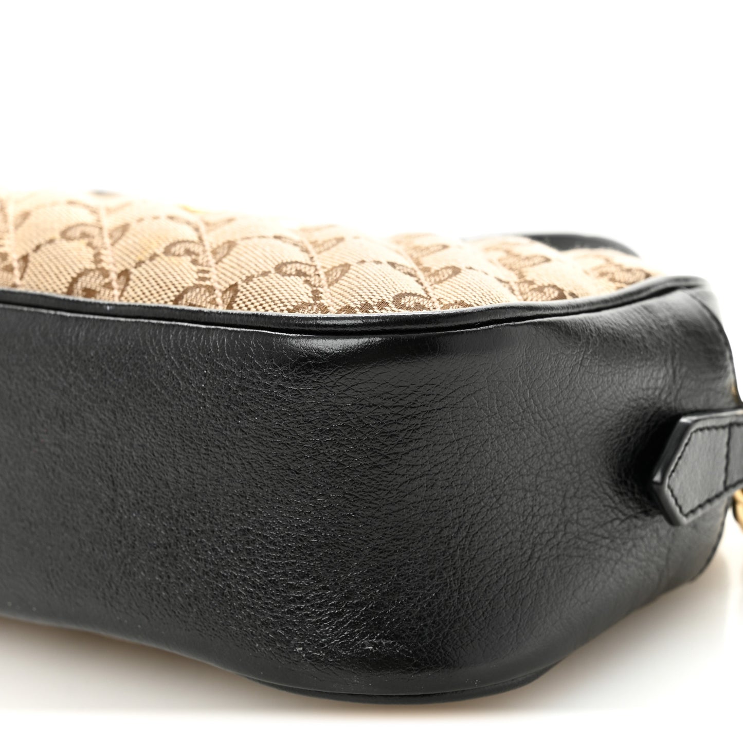 Monogram Matelasse Diagonal Small GG Marmont Chain Shoulder Bag Beige Black