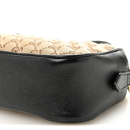 Gucci Monogram Matelasse Diagonal Small GG Marmont Chain Shoulder Bag Beige Black 10 of 11
