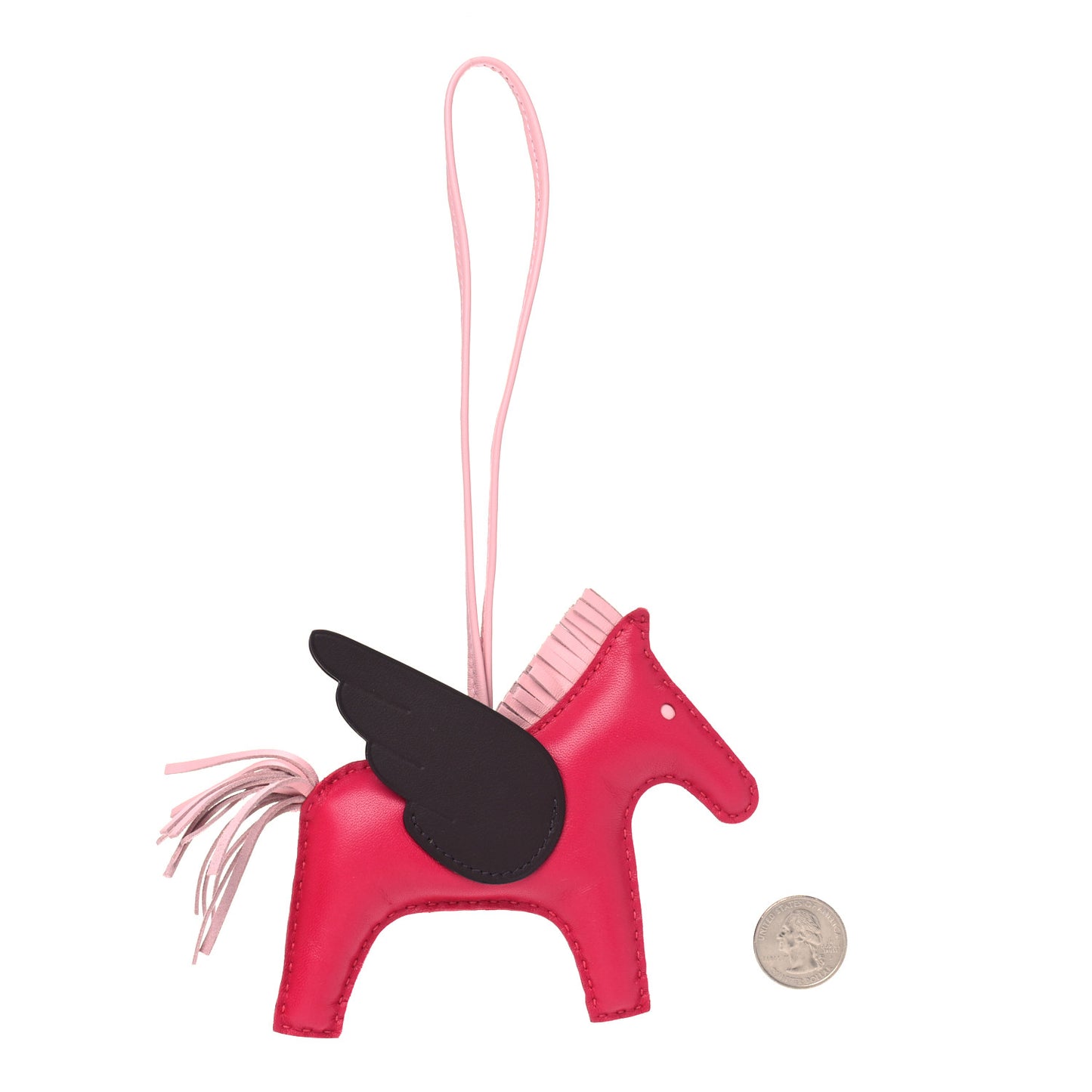 Milo Lambskin Grigri Rodeo Pegase Horse Bag Charm MM Framboise Rose Sakura Rouge Sellier