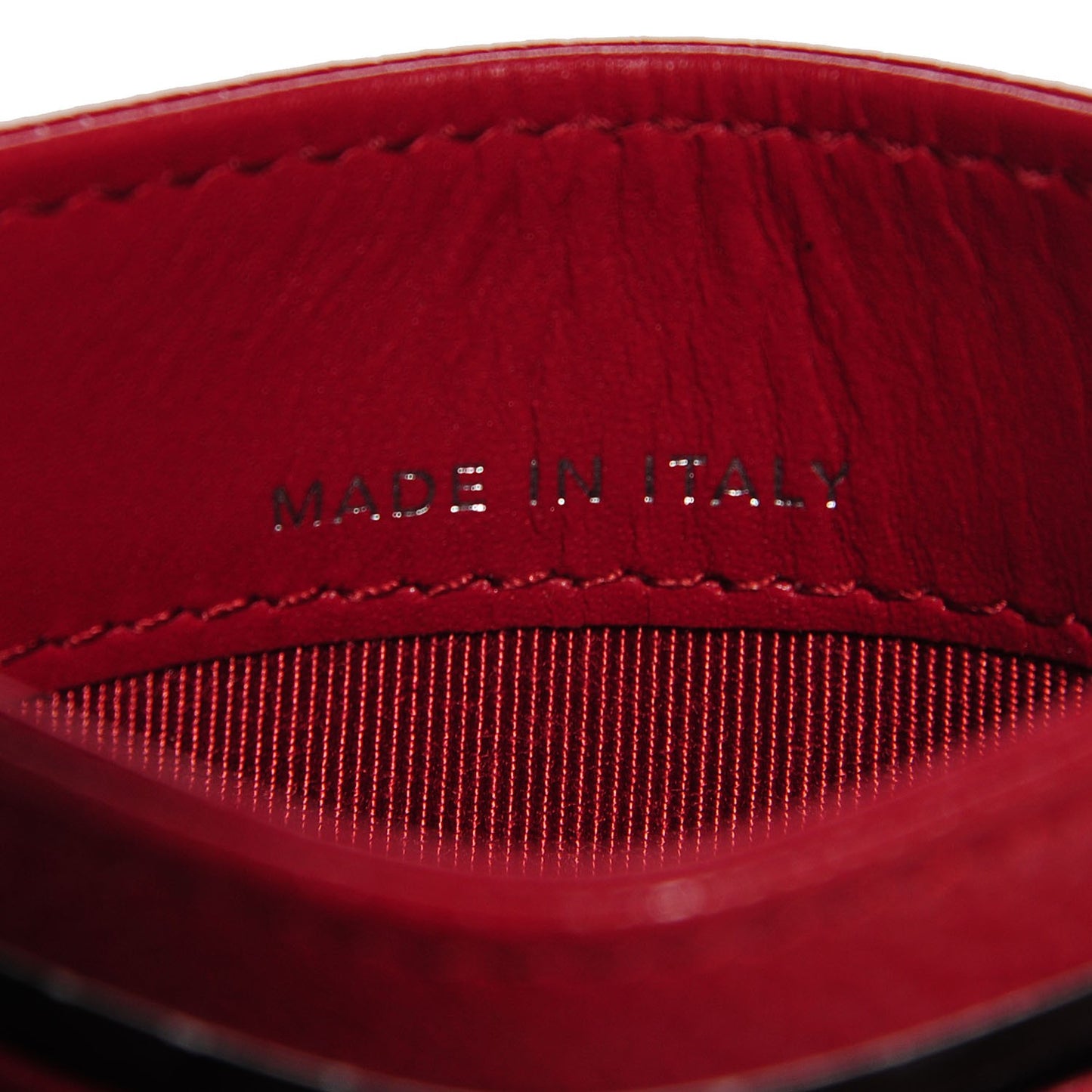 Caviar Quilted Card Holder Red