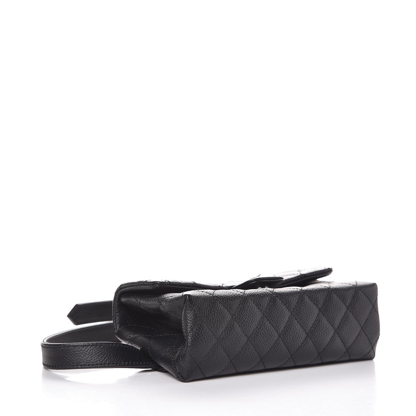 Grained Calfskin Quilted 2.55 Reissue Flap Belt Bag Clutch Black