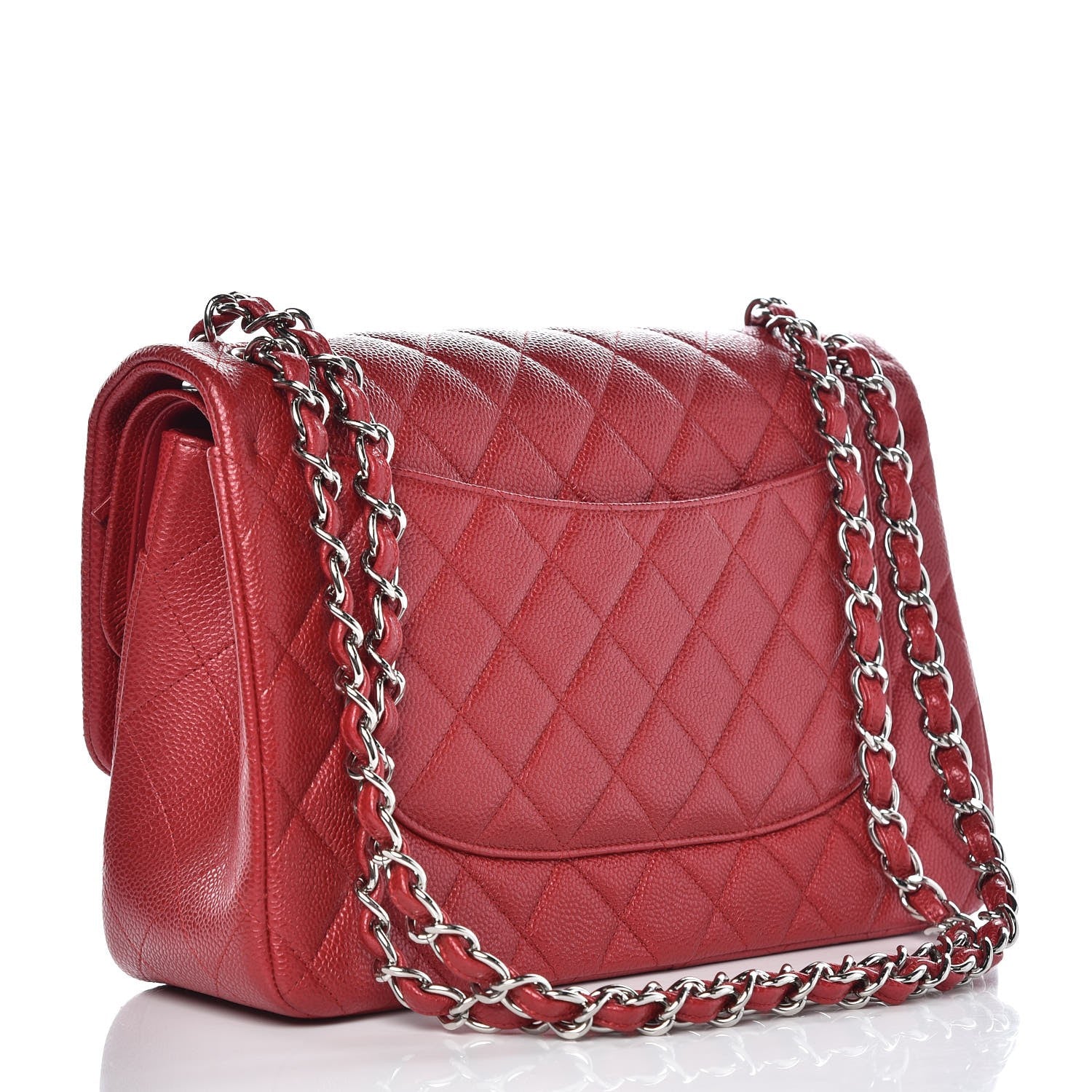 Chanel Pearly Caviar Quilted Jumbo Double Flap Dark Pink 3 of 7