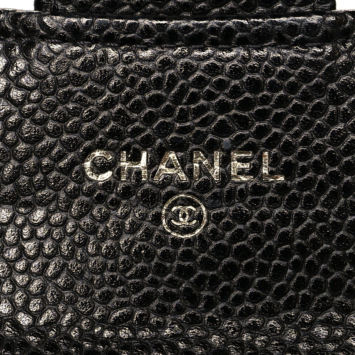 Caviar Quilted Flap Card Holder Black