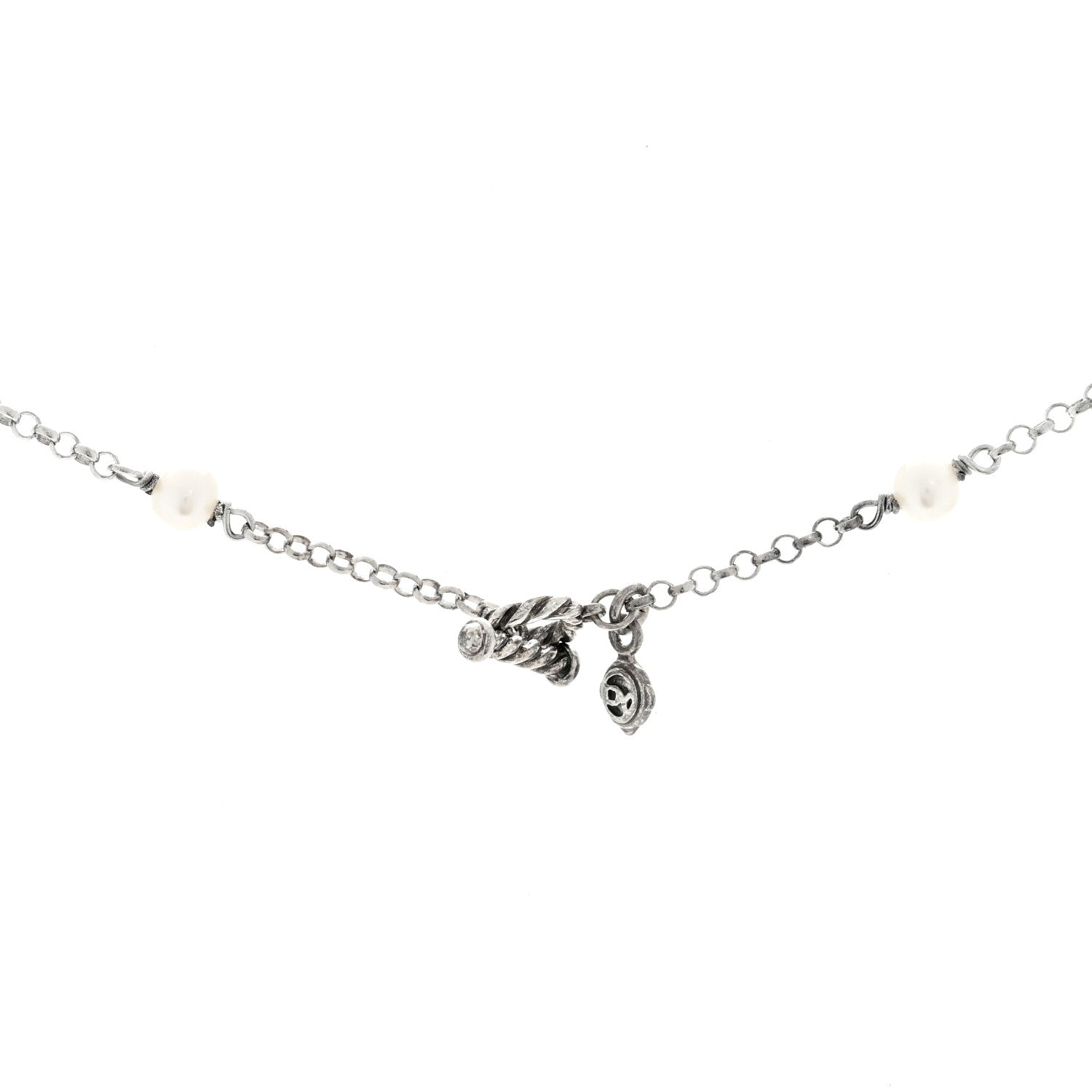 David Yurman Sterling Silver Freshwater Pearl Bead Chain Necklace 4 of 4