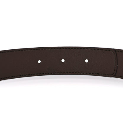 Gucci GG Supreme Monogram Matte Plutone Calfskin Double G 30mm Belt 100 40 Beige Ebony New Acero 4 of 6