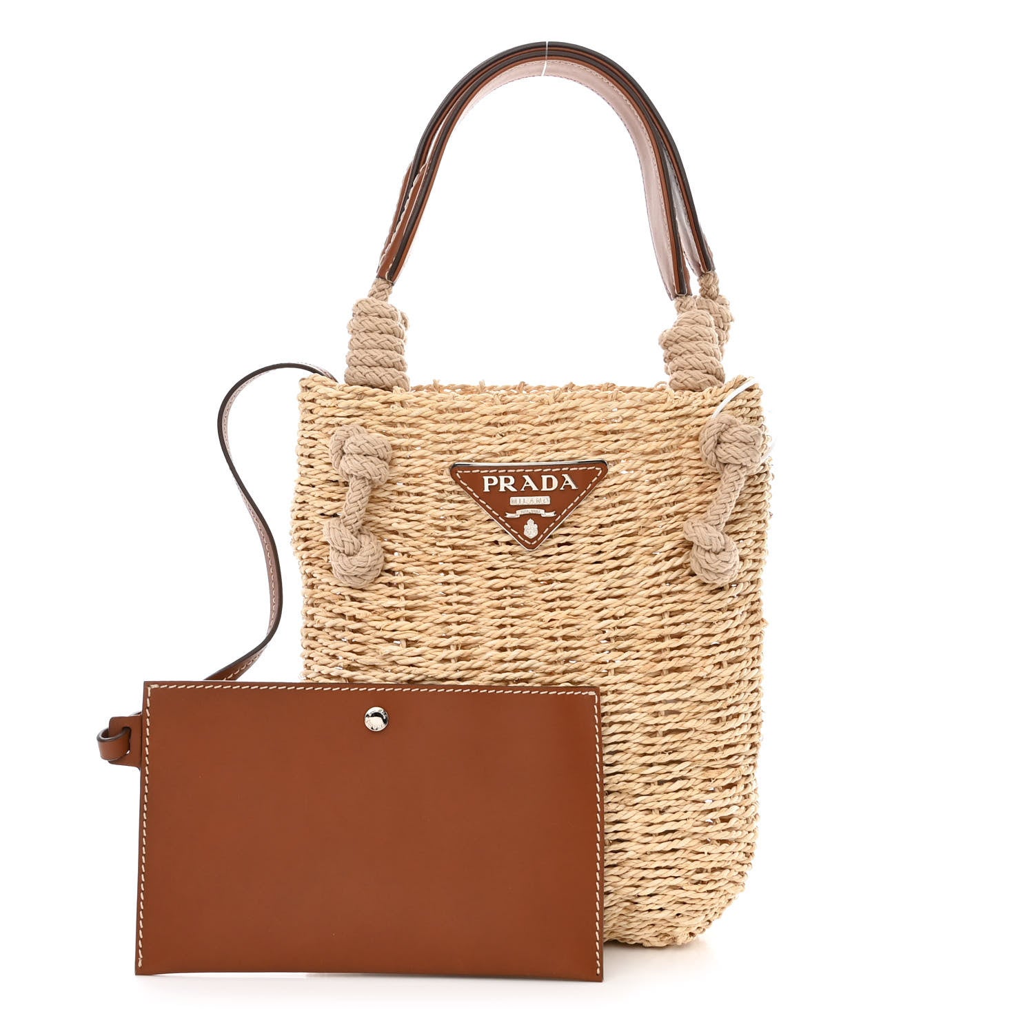 Prada Mais Vitello Bucket Bag Naturale Cognac 1 of 12