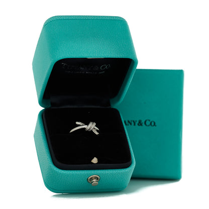 Tiffany 18K White Gold Diamond Small Knot Ring 47 4 5 of 5