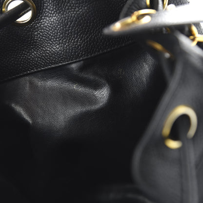 Chanel Caviar CC Drawstring Shoulder Bag Black 8 of 10