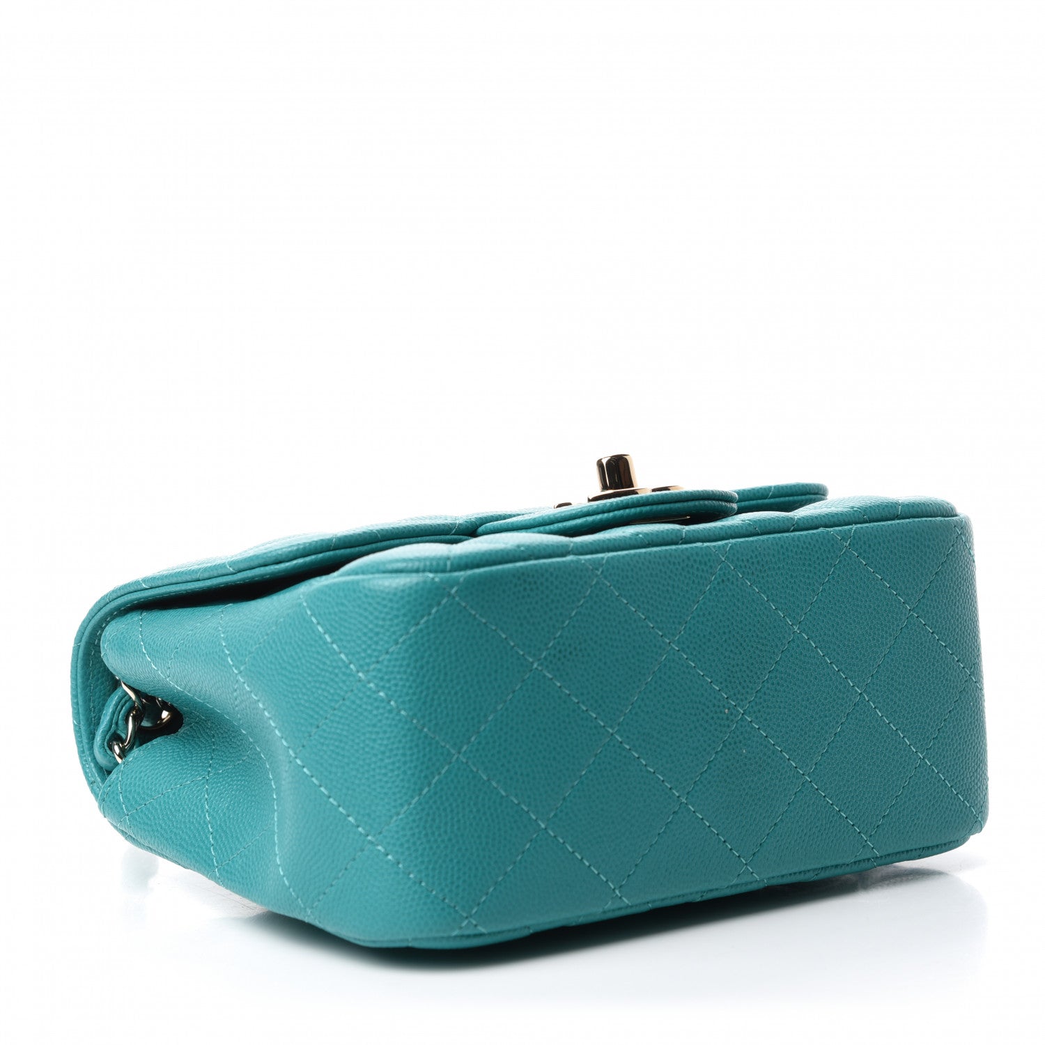 Chanel Caviar Quilted Mini Square Flap Turquoise 4 of 11