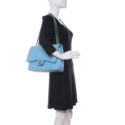 Chanel Iridescent Caviar Quilted Maxi Double Flap Blue 2 of 13