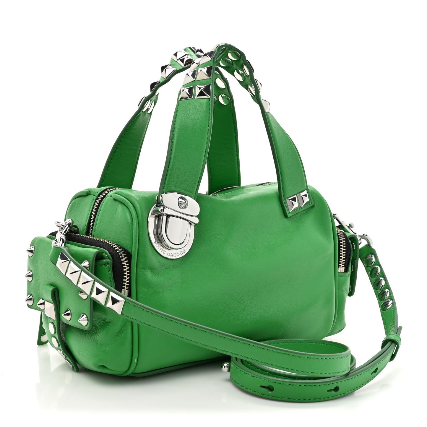 Mini Studded Pushlock Satchel Fern Green