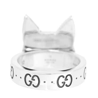 Gucci Sterling Silver Enamel Bosco Ring 52 6 3 of 8