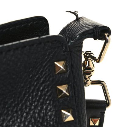 Valentino Garavani Pebbled Calfskin Large Rockstud Flip-Lock Messenger Bag Black 16 of 18