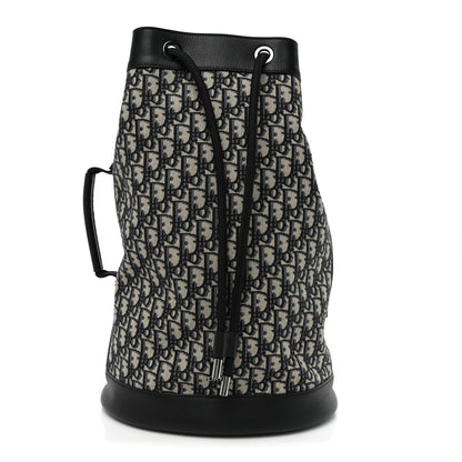 Christian Dior Oblique Convertible Drawstring Sling Bucket Backpack Black Multicolor Black Multicolor 1 of 9