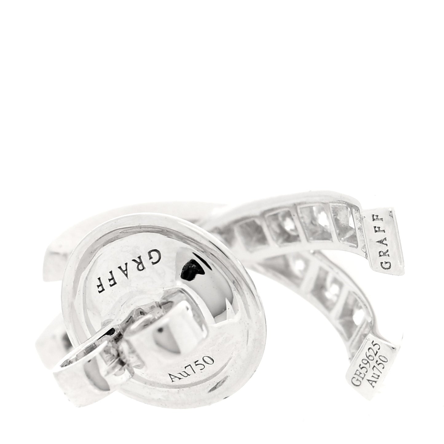 18K White Gold Diamond Pave Kiss Stud Earrings