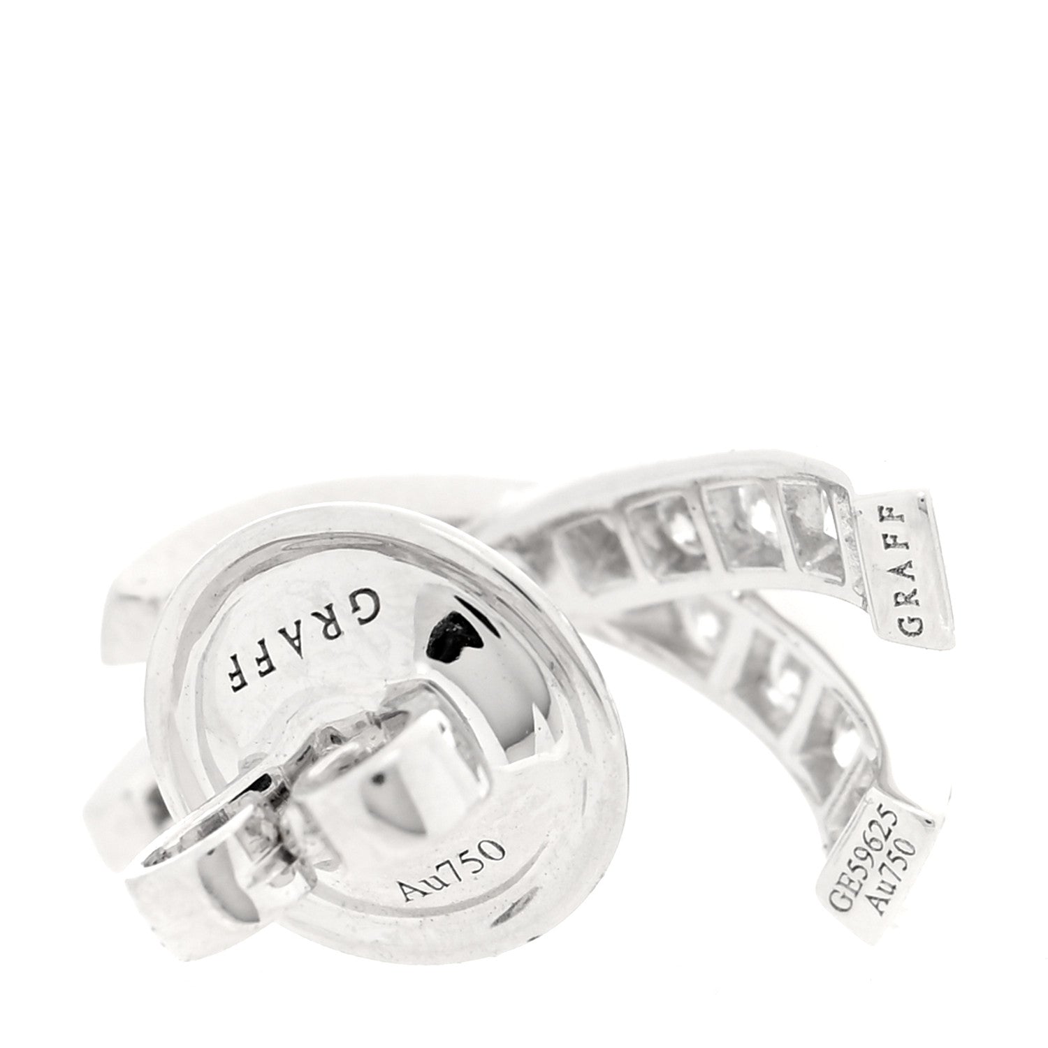 Graff 18K White Gold Diamond Pave Kiss Stud Earrings 4 of 4