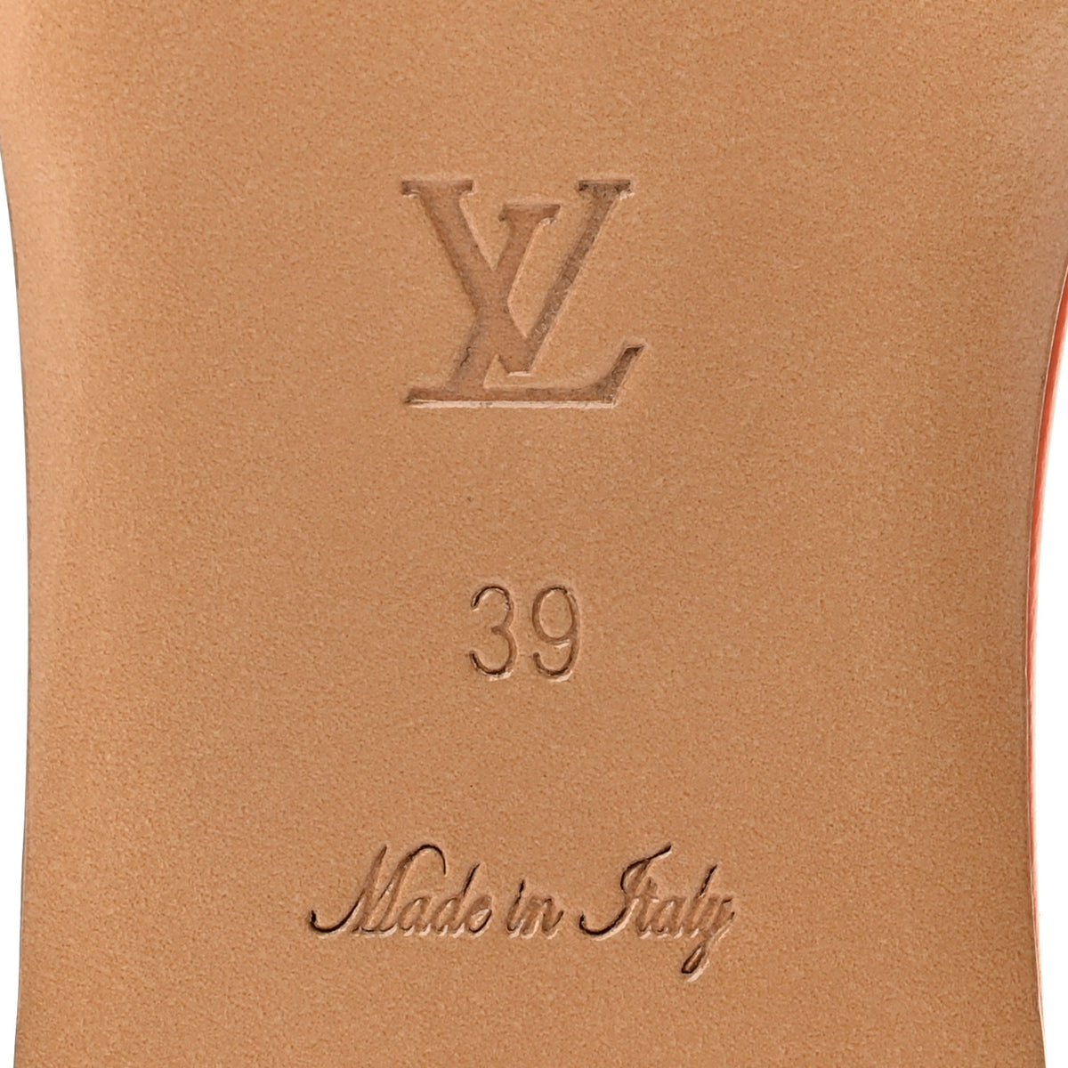 Lambskin Embossed Monogram Revival Flat Mules 39 Orange