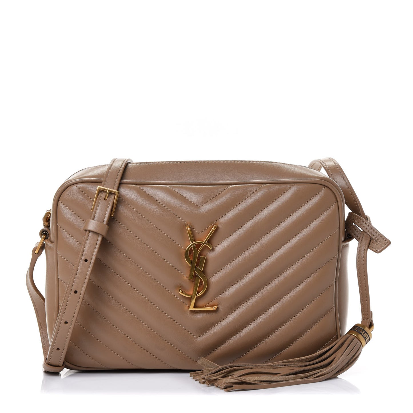 Calfskin Matelasse Monogram Lou Camera Bag Dark Beige