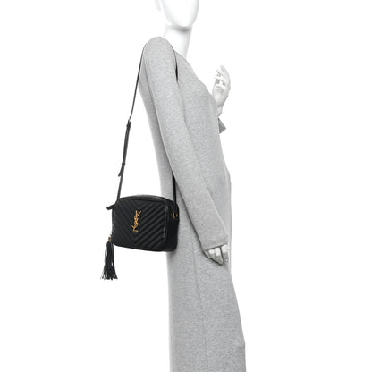 Saint Laurent Calfskin Matelasse Monogram Lou Camera Bag Black 2 of 11