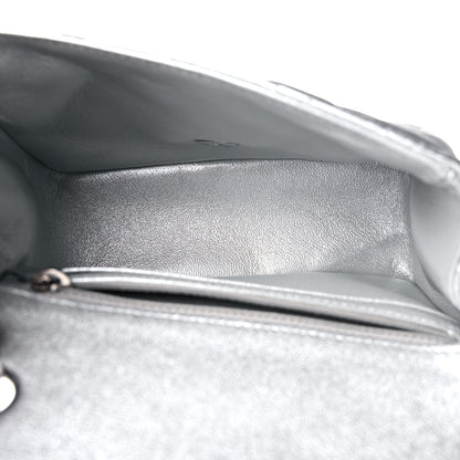 Chanel Metallic Lambskin Quilted Mini Square Flap Silver 5 of 11