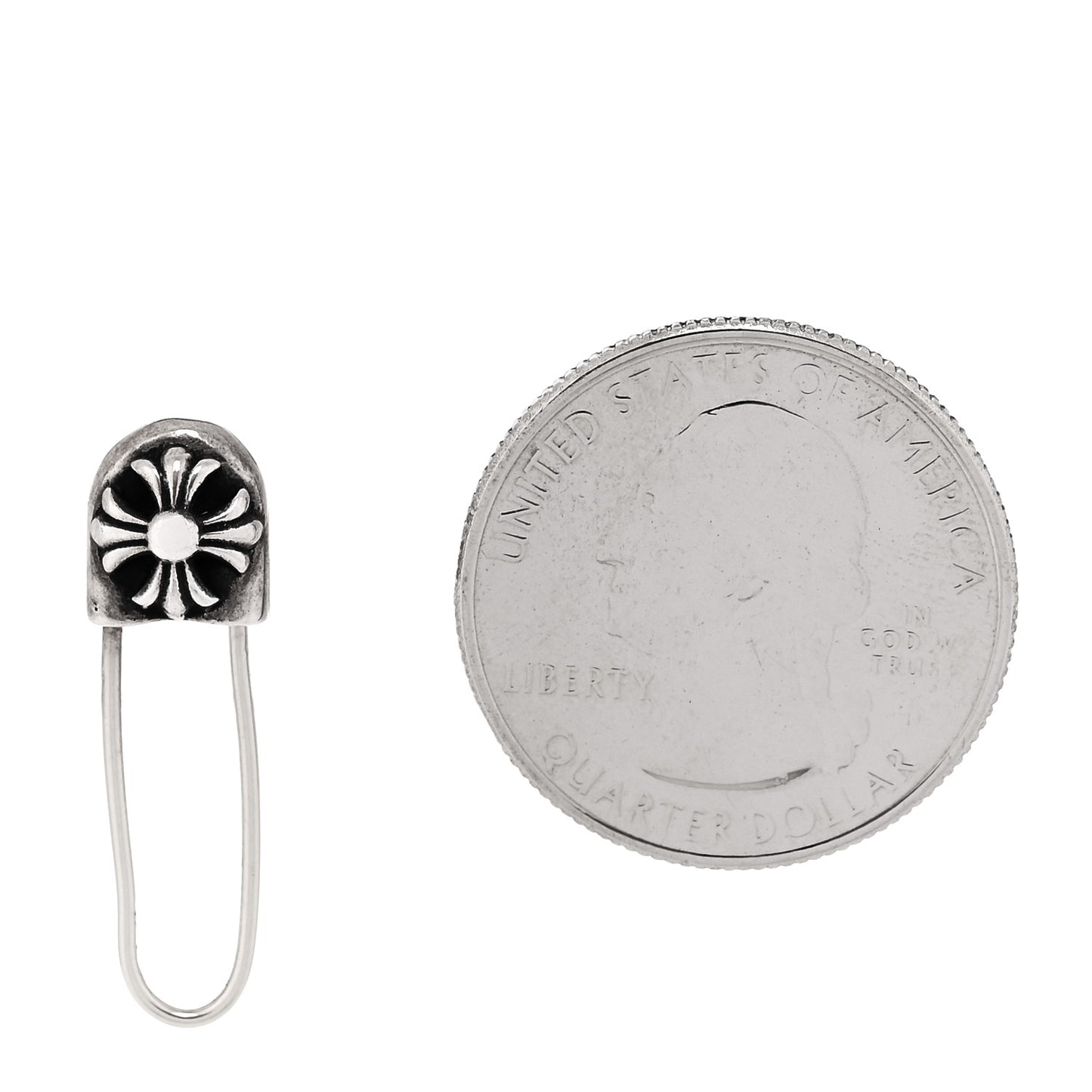 Sterling Silver Safety Pin Single Earring