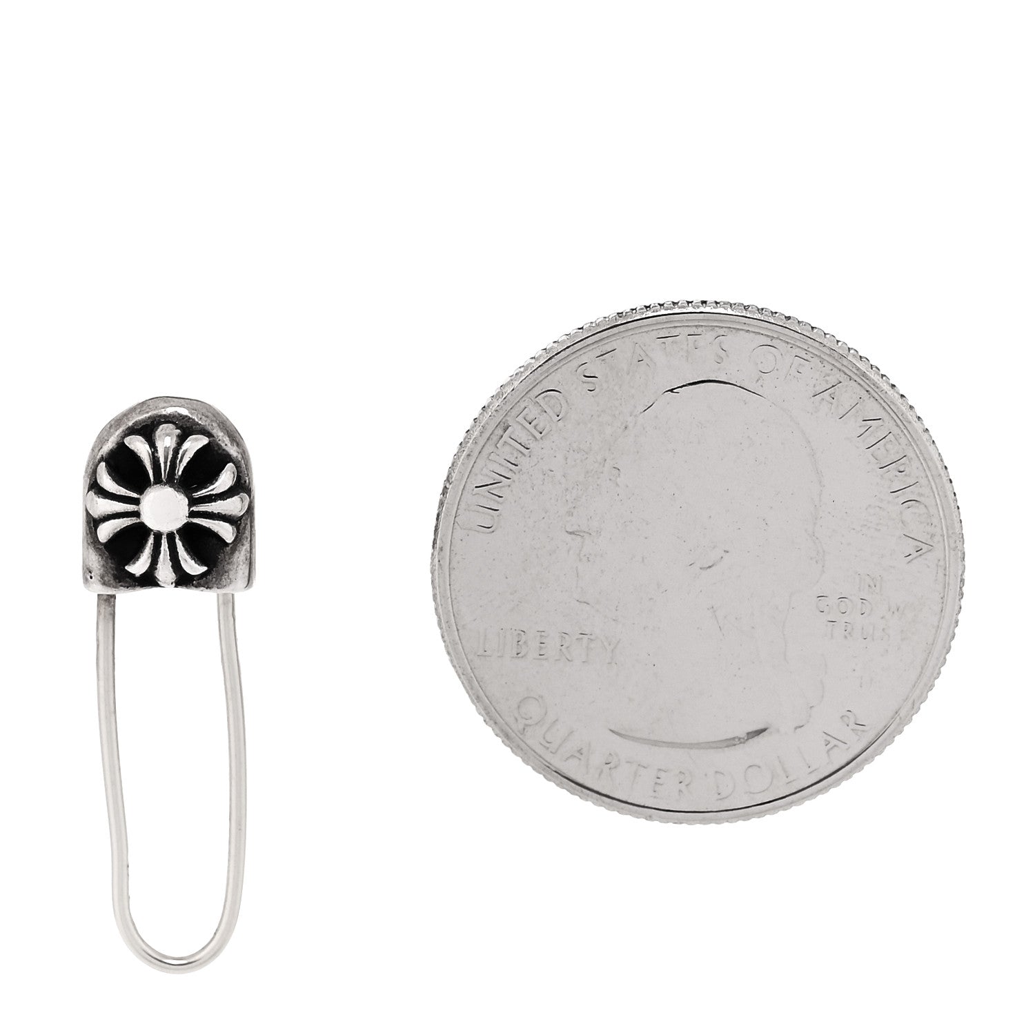Chrome Hearts Sterling Silver Safety Pin Single Earring 2 of 4