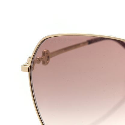 Gucci Metal Horsebit Square Sunglasses GG0882SA Gold 5 of 8