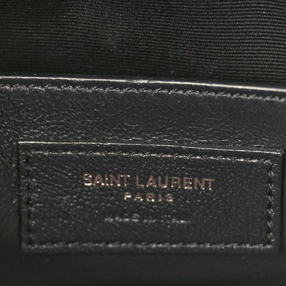 Saint Laurent Crinkled Calfskin Matelasse Monogram Baby Niki Chain Satchel Black 6 of 10