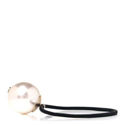 Chanel Pearl CC Hair Tie Black White 2 of 6